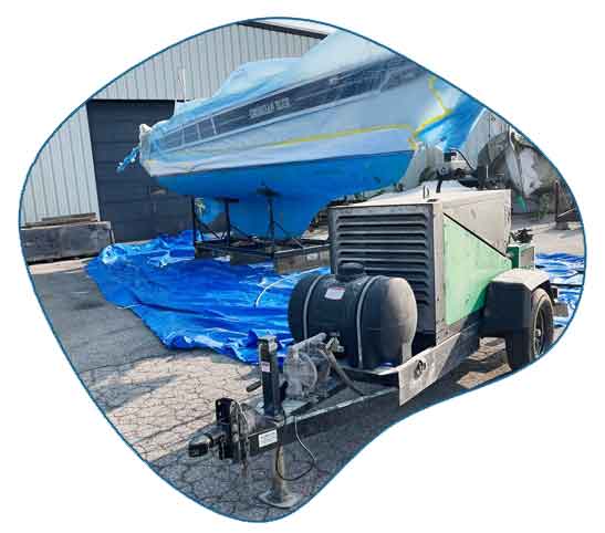 London, Ontario sandblasting services for boats, docks, and offshore structures.